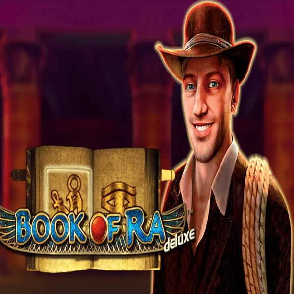 Book of Ra Deluxe logo – Slots by Novomatic at Rainbet Casino