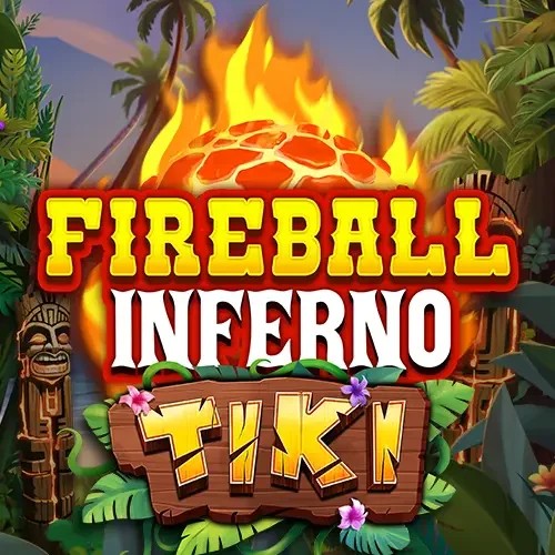 Fireball Inferno Tiki slot logo by NetEnt at Rainbet Casino