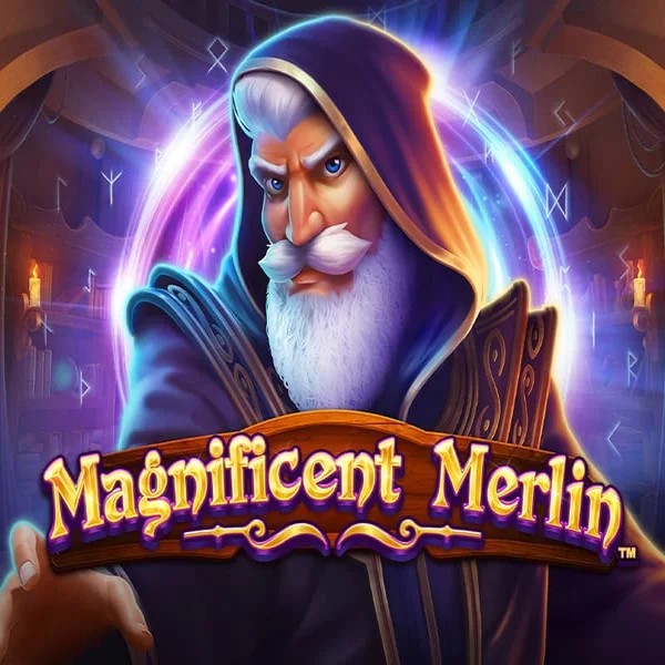 Magnificent Merlin slot logo by Greentube at Rainbet Casino