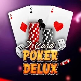 Three Card Poker Delux online game logo by Urgent Games on rain-bets.org