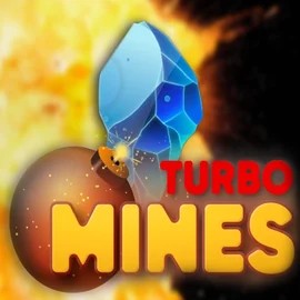 Turbo Mines slot logo by Turbo Games at Rainbet Casino